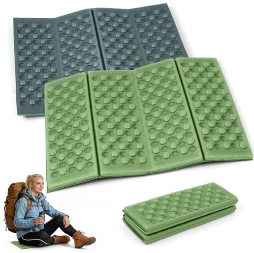 HOTUT Tragbare ultraleichte Mini-Klappmatte, wasserdicht, Ultraleichte Schaumstoff-Sitzpolster, faltbar, leicht, Knie- und Sitzkissen, Doppelseitig, Sitzunterlage für Camping Picknick Hiking Wander