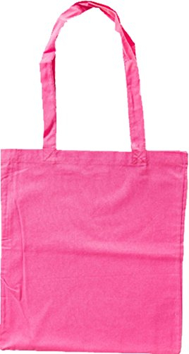 Nashville print factory Baumwollbeutel auch mit Druck | Logo | Werbung | Tragetasche Tasche Beutel Stoffbeutel Baumwolltasche (kurze Henkel - 5 Beutel, Pink - unbedruckt)