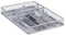 Relaxdays Besteckkasten groß Metallgeflecht, Besteckeinsatz offen, Größe L, HBT: 5,1x28,6x40,6 cm, robust, silber