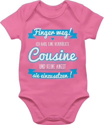 Shirtracer - Baby Body Kurzarm - Sprüche - Ich habe eine verrückte Cousine blau