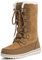 Donna Alto Durevole Pelliccia Ecologica Inverno Pioggia La Neve Impermeabile All'Aperto Vitello Stivali - 7 - TAN40 AYC0532