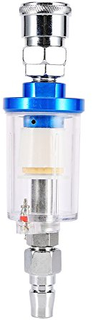 Mini filtro de línea de aire de pistola de pulverización, filtro de línea de aire de pistola de pulverización Trampa de agua Separador de humedad de pintura transparente con Ada macho y hembra