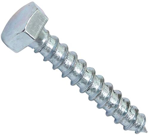 AERZETIX - C44583 - Lot de 50 - Tirefond/vis à bois M8x50mm - à tête hexagonale 6 pans - DIN571 - en acier-zingué - assemblage fixation charpente ossature contreplaqués agglomérés