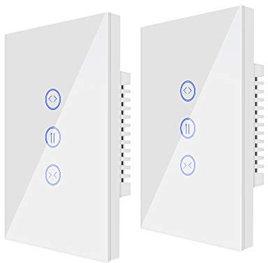 Interruttore tattile di controllo dell'APP dell'otturatore WiFi Funziona con Alexa Assistente Google Telecomando vocale Interruttore timer per tende Tende e tende 2 confezioni