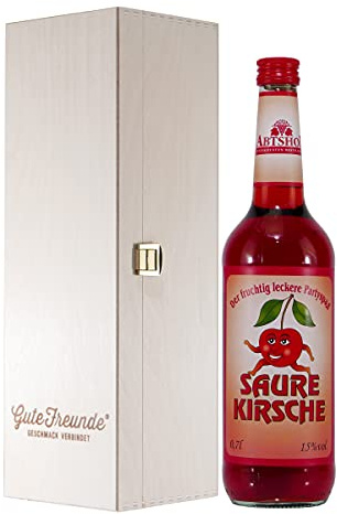 Abtshof Saure Kirsche-Likör mit Geschenk-Holzkiste