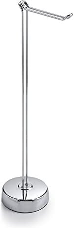 Gedy G-Minu Piantana Porta Rotolo Cromata, Misure 61X14,2X23 cm, Porta Rotolo Carta igienica da Terra in Acciaio Inox, Design R&S, Garanzia 2 Anni