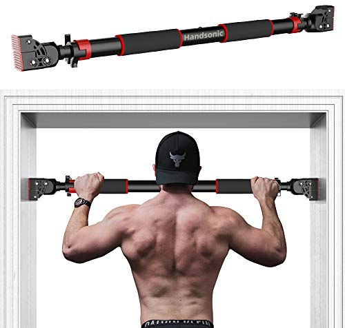 Pull Up Bar for Doorway, No Screws Chin Up Bar Adjustable Dip Bars for Home Gym Exercise Fitness & 200 KG Strength Training Equipment