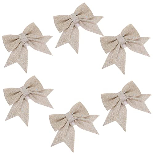 Tomaibaby Weihnachten Schleife Christbaumanhänger 6pcs Glitzer Geschenkschleife Weihnachtsschleifen Weihnachtsbaum Band Schleifen Weihnachten Hochzeit Deko Weihnachtskranz Bogen