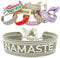LS-LebenStil Exklusives Statement Armband Quasten besticktes Boho Canvas Webarmband (Namaste)
