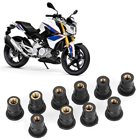 10 Pz M5 Gomma Ben Dadi Carena Elementi di Fissaggio 5mm/0.2in Moto Metrica Bulloni Parabrezza Wellnut Parabrezza Dadi
