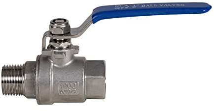 Edelstahl-Kugelhahn 1/2 BSP, männlicher/weiblicher Anschluss, Volldurchflussventil für Wasser, Öl und Gas