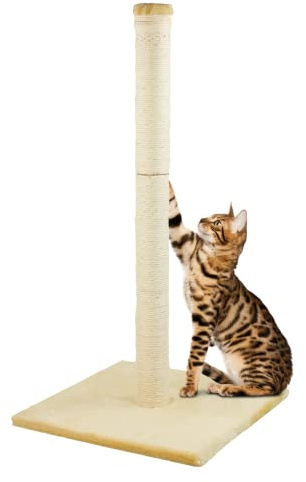 KCT Large Cat Scratching Post 78cm Beige Natural Sisal Scratch Pole Tree | Durable Indoor Cat Kitten Scratcher Tree