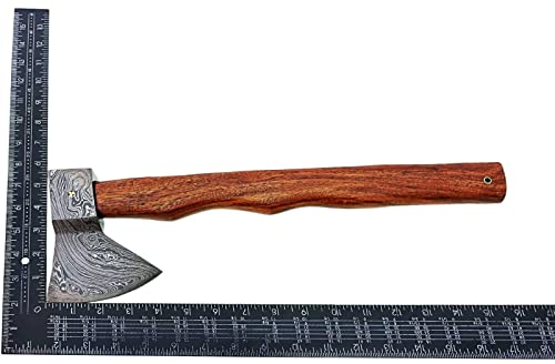 Wikinger Axt Damast Stahl mit Scheide handgeschmiedet Mittelalter Hand Made Tomahawk MAQ2591