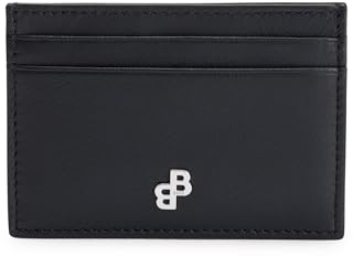 BOSS Hommes Bradley Card Porte-cartes en cuir mat avec garniture en métal à monogramme