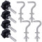 Therwen 8 Pcs Hammock Hardware Kit Heavy Duty Hammock Stand Hook Replacement Thread Hand Knob for Swing Chair Patio Umbrella Base Garden(Silver)