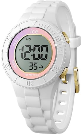 ICE-WATCH - Ice Digit White Lilac Sunset - Weiße Mädchenuhr mit Plastikarmband - 021613 (Small)
