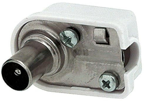 Spina per antenna TV ad angolo con fissaggio a vite diametro 13mm