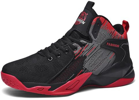 Uhclrr Zapatos De Entrenamiento De Skate Clásicos Masculinos Zapatos De Baloncesto Ligeros Zapatos Deportivos Casuales para Correr(48 EU, Red)