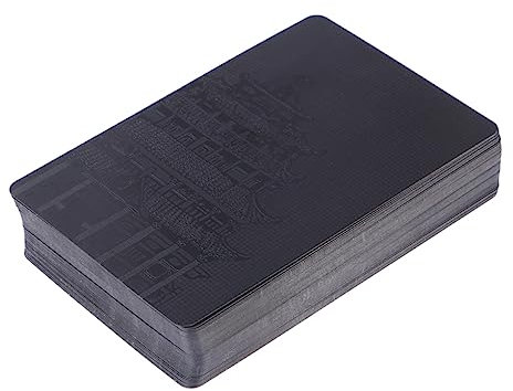 TOYANDONA Schwarze Pokerkarten Spielen Schwarzes Kartenspiel Schläger Dämpfer Deck Von Pinochle-Deck Herren des Glücks Pokerkarte Aus Papier 2 Decks Erwachsener Orbit Schachbrett Gold Blatt