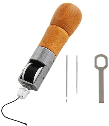 BABYVIVA Kit de costura de hilo encerado para bolso de cuero, herramientas de costura de cuero, herramientas de zapatero, herramientas de artesanía de cuero, herramientas de zapatero