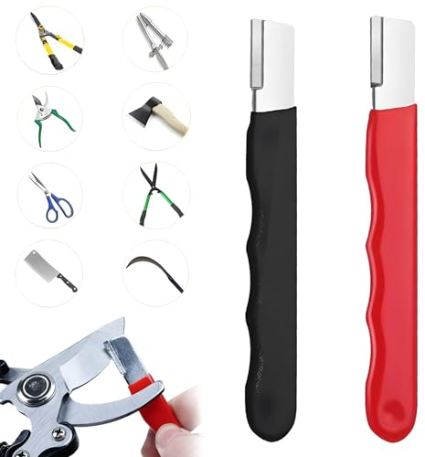 Portable Quick Sharpener, Multipurpose Garden Tool Blade Sharpener for Knife, Pruners, Loppers, Hedge Shears Scissors, Axe, Hatchet, Machete Etc (2PCS)