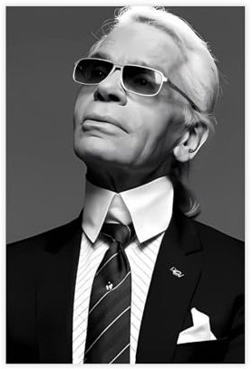 Kxzsey Karl Otto Lagerfeld, deutsches Mode-Designer-Poster, Leinwand-Poster, Wandkunst, Dekordruck, Bild, Gemälde für Wohnzimmer, Schlafzimmer, Dekoration, 30 x 45 cm