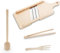 KERAZO 4-teiliges Gemüsehobel-Set aus Buchenholz, inkl. Stampfer, Zange, Gabel, Antibakteriell. Ideal für die Herstellung von Sauerkraut und fermentiertes Gemüse (42x16 cm)