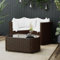 WEMYUFURN 4-TLG. Garten-Lounge-Set mit Kissen Braun Poly Rattan, Outdoor-Sitzgruppe, Terrassen-Lounge-Set, Garten-Couchgarnitur - Wetterbeständig, Komfortabel - für Terrasse, Garten und Balkon