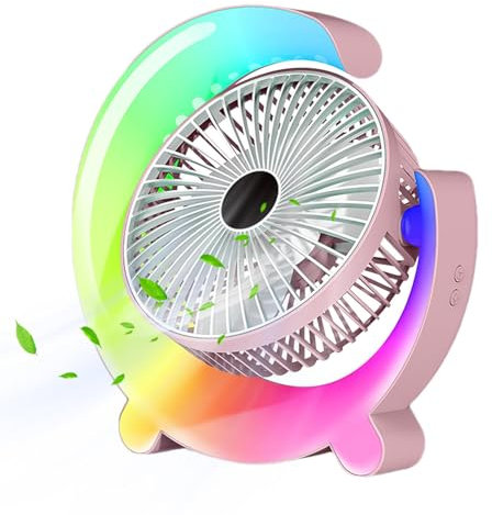 Ventilador de mesa portátil,Ventilador de mesa para dormitorio, Ventilador de escritorio portátil con flujo de aire fuerte de 3 velocidades, Ventilador de escritorio giratorio de 360 grados, pequeño