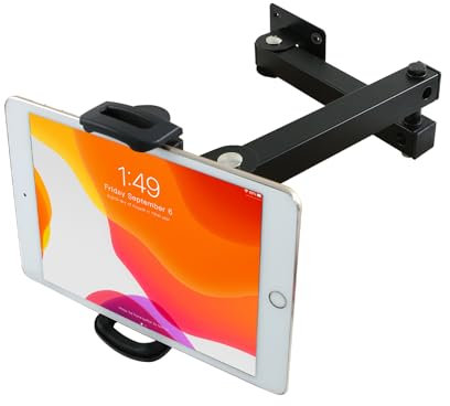 Tablet Wall Mount, Aluminum Alloy Long Arm iPad Wall Mount for Business and Home, with 360°Rotating and Sturdy Metal Base, Tablet Wall Bracket Holder Compatible 4-13 Inch Tablet iPad Mobile Phone