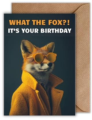 WBdesignz Grußkarten mit Umschlag - lustige Tiermotiv Karten (Fuchs)