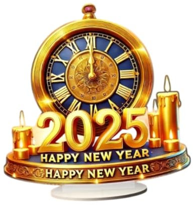 XLWLLNJ 2025 Neue Jahr Dekoration Feier Uhr Uhr Skulptur Desktop Dekoration für Büro