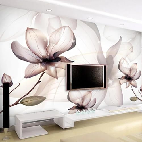 Autocollant mural 3D en PVC pour salon, chambre à coucher, décoration avec effet peinture à l'huile de lotus peint