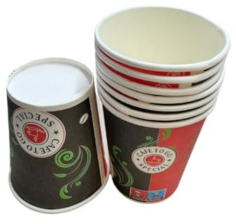 NoblesBox Kaffeebecher (7 oz / 180 ml) Einweg-Pappbecher in 2 Designs, Coffee-to-Go, Ideal für Kaffee, Tee, Heißgetränke, Kaltgetränke (Rot, 1000)