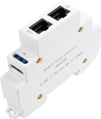 SinLoon DIN-Rail Ethernet Surge Protector 100Mbps POE Surge Protector 1-2-3-6 for Switch, Router, Surveillance Camera, Network Device