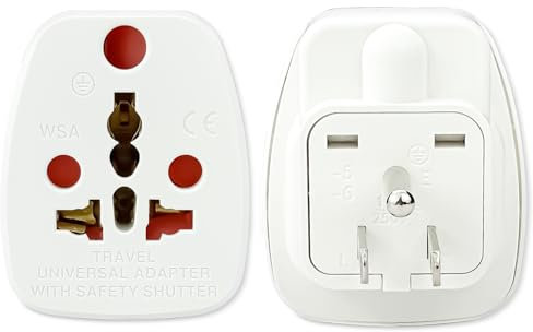 2 Pièces Adaptateur Prise USA, Adaptateur France vers USA, Adaptateur Prise Canada, Adaptateur USA pour Les États-USA A/B, UK G, Afrique du Sud M, Inde D, Europe C&E/F, Australie I, etc
