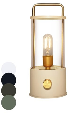 Coen Bakker LED Laterne Tischlampe dimmbar IP44 Lampe USB Warmweiß für Innen & Außen 15x11 cm Tischleuchte, Farbe:Sand