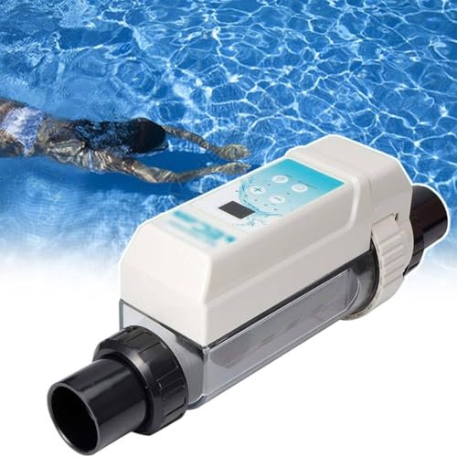 XHSMYXGS Clorador de Agua Salada de 20 g/h, Sistema generador de Cloro de Piscina de Agua Salada de Limpieza automática EC20 para Piscina de SPA de hasta 85 m3, autolimpieza