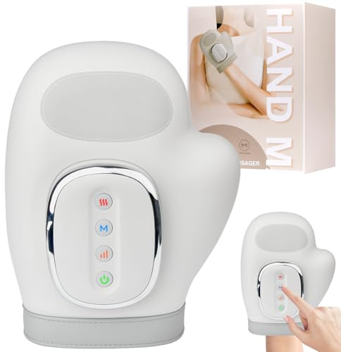 Hand Massager,Cordless Portable Wrist Massager with AirBag Heat Compression | Heated Wrist Massage Machine, Rechargeable Cordless Design, 3 Massages/3 Temperatures/5 Levels for Wrist & Fingers