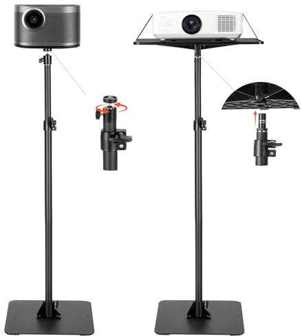 VEVOR Soporte Proyector Suelo Portátil, Altura Ajustable desde 720 a 1570 mm, 360° Rotación, Carga 5 kg, Compatible con Portátiles y Micrófonos para Reuniones Casa Oficina Cine al Aire Libre Escenario