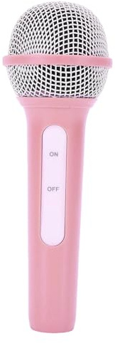 Fockety Gefälschtes Mikrofon, Vorgetäuschtes Mikrofon Spielzeug, Leichte Künstliche Requisiten aus Kunststoff, Simulieren Sprachübungen, Halloween Weihnachts Karaoke Spielzeug für Kostüme, (PINK)