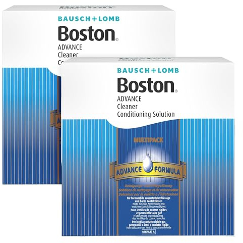 Bausch + Lomb, Boston Advance Cleaner und Conditioner, Reiniger und Aufbewahrung Multipack, 6x30ml & 6x120ml, mit Behälter, für formstabile Kontaktlinsen