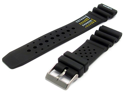 Taucher-Uhrenarmband Aus hochwertigem Polyurethan, mit ND Limits, 22 mm, Schwarz