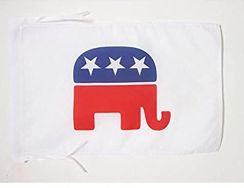 AZ FLAG - Drapeau USA Parti Républicain - 45x30 cm - Pavillon Republican Party Américain 100% Polyester Avec Deux Cordelettes - 20g