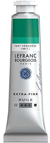 Lefranc Bourgeois Extra-Fine Oil Paint, Artists Quality, Veronese Green Hue, 40ml Tube