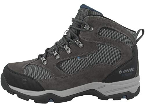 Hi-Tec Storm Waterproof, Stivali da Escursionismo Alti Uomo, Grigio (Charcoal/Grey/Majolica Blue), 41 EU