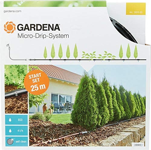 Gardena - Kit de riego de goteo para plantas de 25 m, programador sin