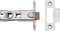 Soft Close Tubular Mortice Door Latch Stainless Steel Face Plate - 77mm Case - 57mm Backset - Satin Nickel Striker Keep