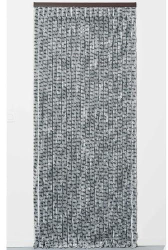 WERKA PRO Rideau Chenille Gris Clair et Anthracite 90 x 220 cm