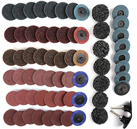 sourcing map 65 Stk. 2 Zoll Schleifscheiben Schleifpapier Oberfläche Grob Mittelfeine Körnung